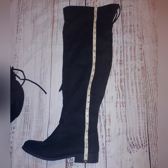 JG Over-the-Knee Thigh Boots, Black Suede-like Material, Size 8.5 - Picture 6 of 9